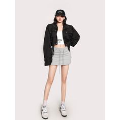 Age: 18-24 years oldSize: S MPattern: Solid colorStyle: StreetCollar: Other/otherPlacket: ZipperColor classification: black apricotCombination form: single pieceSKU: X23N6636Year Season: Spring 2023Sleeve length: Long sleevesThickness: RegularLength: ShortClothing fit: High waistMaterial composition: Other materials Spring Casual Outerwear With Side Pockets, Utility Cropped Jacket With Pockets For Winter, Trendy Outerwear With Side Pockets, Trendy Long Sleeve Utility Jacket With Cargo Pockets, Fall Trendy Utility Jacket With Cargo Pockets, Trendy Fall Utility Jacket With Cargo Pockets, Trendy Spring Outerwear With Side Pockets, Spring Black Outerwear With Side Pockets, Black Spring Outerwear With Side Pockets