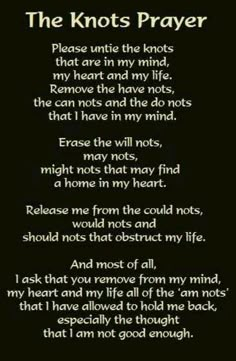 the knot's prayer on a black background