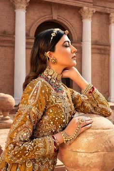 Buy Pakistani Bridal Choli with Mustard Lehenga in premium quality Raw silk. Motifs, crystals, gota, and zari make this Lehenga Choli an epitome of beauty. Bride Choli, Yellow Bridal Lehenga, Lehnga Outfit, Mustard Lehenga, Bridal Choli, Bridal Lehenga Pakistani, Nameera By Farooq, Pakistani Mehndi Dress, Lehenga Pakistani