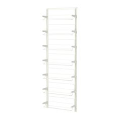 a white wall mounted rack with five shelves