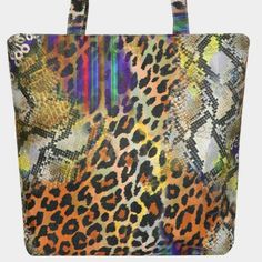 Serape Leopard Snake Patterned Tote BagItem: Tote BagColor: Leopard, GoldBag Size: 15" X 17.5" (inches)Material: 100% PolyesterClosure: ZipperTheme: Animal, Leopard, Reptile Multicolor Rectangular Bucket Bag For On-the-go, Animal Design Tote Shoulder Bag For Daily Use, Daily Use Animal Design Tote Shoulder Bag, Multicolor Satchel Hobo Bag For On-the-go, Multicolor On-the-go Bucket Bag With Adjustable Strap, Trendy Multicolor Hobo Tote Bag, Trendy Multicolor Hobo Bag Tote, Multicolor Square Hobo Bag For Daily Use, Multicolor Square Bag With Adjustable Strap