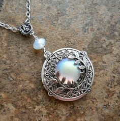 Moonstruck Locket Original Design by Enchanted Lockets Full Moon Necklace, Silver Locket Necklace, Silver Locket, Magical Jewelry, Pale Colors, Celestial Jewelry, Silver Lockets, Moon Jewelry, Custom Name Necklace