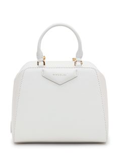 100% Leather High-end White Handheld Shoulder Bag, High-end White Satchel Bag, Luxury Handheld Box Bag With Removable Pouch, High-end White Box Bag With Detachable Handle, High-end White Top Handle Bag, High-end White Bags With Detachable Handle, High-end White Satchel Shoulder Bag, Designer White Evening Bag For Daily Use, High-end White Double Handle Bag