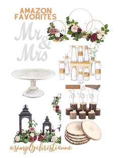 an assortment of items that include mason jars, candles and other things to decorate with them