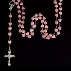 Pink Peach Heart Rosary Necklace The Rosaries For Women Virgin Cross Pendant Catholic Religious Jewelrybx28/3/#2 Rosary Inspired Necklaces, Beeded Cross Necklace, Skull Rosary Necklace, Cross Necklace Victorian, Rosary Prayer, White Love, Piercings Jewelry, Rosary Necklace, Heart Chain