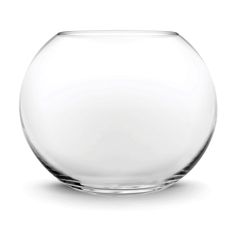 an empty glass bowl on a white background