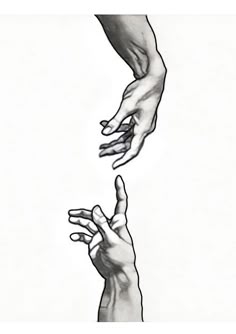 two hands reaching for each other in the air