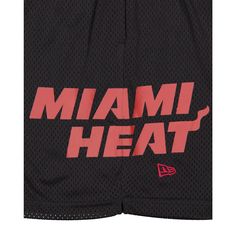 The Miami Heat Mesh Shorts features a screen-printed Heat logo at the left leg with a team wordmark at the right leg.Fabric: 100% Polyester Casual Shorts For Team Events During Sports Season, Casual Black Bottoms With Logo, Casual Athletic Shorts For Team Events, Black Logo Print Shorts, Casual Shorts For Team Events And Sports Season, Casual Athletic Shorts With Team Logo For Sports Events, Casual Shorts With Team Logo, Short Sports Bottoms With Team Logo, Sporty Short Bottoms With Team Logo