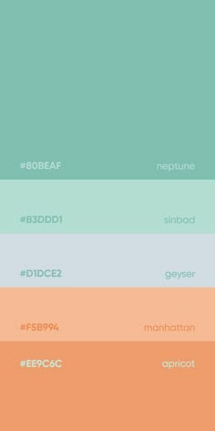 the color scheme for different colors and font