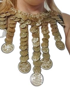 Gold Jewelry For Beach Festivals, Traditional Gold Necklace For Beach, Belly Dance Costumes, Dee Dee, Brass Necklace, Belly Dance, Dance Costumes, Matching Earrings, Egypt