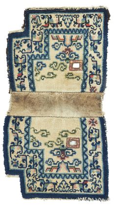 ANTIQUE TIBETAN SADDLE RUG 1' 10 x 3' 8 19th C Rug Tufenkian Artisan Carpets Border Rugs, Saddle, Antique Rugs, Hand Knotted, Carpet, Wool, 10 Things, Design