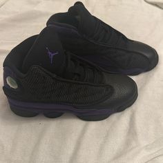 Jordan Purple 13’s Size Youth 5. Was Given As A Gift Worn Once, They Are Like Brand New! Any Questions I’m Am Here To Answer Any Black And Purple Air Jordans, Casual Purple Jordan Shoes For Streetwear, Sporty Purple High-top Basketball Shoes, Casual Purple Basketball Shoes For Sports, Casual Purple Basketball Shoes, Casual Purple Lace-up Basketball Shoes, Casual Non-slip Purple Sneakers, Casual Purple Non-slip Sneakers, Purple Mid-top Sporty Basketball Shoes