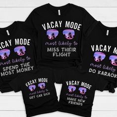 These fun custom family vacation matching tees are perfect to give as a gift to friends and family in your life. Wear these on your next family or friend vacay trip and have fun with the personalized Most Likely to message. When ordering Select the size shirt that you'd like and the most likely to message. Add it to your cart. Repeat for each shirt you order. Content + Care -Machine wash cold and tumble dry low Size + Fit -True To Size Fit (American Uni-Sex Sizes for T-Shirts) -Available in baby 3month-18 months, toddler 2t-5t, youth small-XL, and adult sizes small, medium, large, x-large, 2x-large, and 3x-large Processing + Shipping Your order will ship out in 2-5 days. Please allow 1-2 days for processing. Most orders are delivered in 7-10 business days. Refunds + Exchanges We know that Matching Shirts For Friends, Friends Vacation, Vacation 2023, Funny Pajamas, Mom Dad Baby, Friend Vacation, Funny Travel, Family Vacay, Vacay Mode