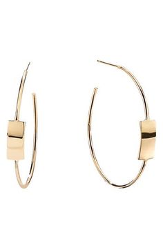 Flat mariner links in 14-karat gold trace delicate hoop earrings to put a modern touch on a classic. 1 1/4" hoop diameter 14k gold Imported Modern 14k Gold Oval Hoop Earrings, Modern Oval 14k Gold Hoop Earrings, Modern Gold-tone Huggie Earrings, Modern Small Hoop Earrings, Modern Hoop Huggie Earrings, Modern Gold-tone Pierced Hoop Earrings, Modern Single 14k Gold Hoop Earring, Modern Yellow Gold Hoop Jewelry, Modern Rose Gold Huggie Earrings