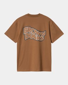 Color: Hamilton Brown - The S/S Brown Ducks T-Shirt is woven from lightweight organic cotton jersey in a loose fit. Graphic prints appear on the chest and back. _* 100% Cotton, Loose fit, Short sleeves, Graphic prints Carhartt Wip, Ducks, Workout Shorts, Graphic Prints, Loose Fitting, Organic Cotton, Short Sleeves, T Shirt, Color