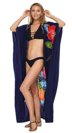 Womens Open Front Floral Kimono Online | Long Cardigan | Love ShuShi Vacation Rayon Cover-up, Flowy V-neck Cardigan For The Beach, Free Size Open Front Beachwear Cover-up, Oversized Open Front Beach Cover-up, Blue Open Front Cover-up For Vacation, Oversized Open Front Cover-up For Beach Season, Flowy Open Front Beachwear Cover-up, Oversized Open Front Cover-up For Vacation, Oversized Open Front Summer Cover-up