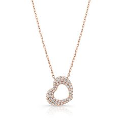 Uneek Diamond Fashion Necklace, in 18K Rose Gold Diamond Heart Necklace, Heart Necklace Diamond, Diamond Fashion, The Nose, Diamond Heart, 18k Rose Gold, Heart Necklace, Diamond Rings, True Love