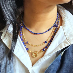 This mix and match 3-in-1 necklace set provides versatility and style. 

With its deep blue hue from the Lapis Lazuli and unique marine inspiration, this necklace is perfect for any occasion.

Shop now! Elegant Adjustable Blue Layered Necklace, Elegant Blue Beaded Necklace With Adjustable Chain, Elegant Blue Adjustable Layered Necklace, Blue Long Necklace With Adjustable Chain, Elegant Blue Beaded Necklace With Lobster Clasp, Blue Beaded Long Necklace With Adjustable Chain, Blue Long Necklace Suitable As A Gift, Blue Long Beaded Necklace With Adjustable Chain, Blue Gemstone Beads Necklaces For Layering