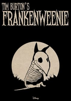 the cover to tim burton's frankenweenie, featuring a skeleton dog