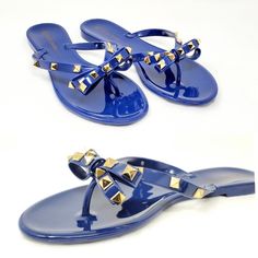 New In Box! Beautiful Sassy Jelly Sandals. Navy Blue With Gold Studs. Only Blue Available. Nude Ones Shown Only For Modeling Only One Available In Each Size So Grab Your Size Fast! Bundle With Any Other Listing For A 25% Off Bundle Deal! Blue Jelly Sandals With Round Toe For Party, Blue Round Toe Jelly Sandals For Summer, Blue Flat Jelly Sandals For Summer, Blue Jelly Sandals For Spring Party, Trendy Blue Synthetic Jelly Sandals, Blue Jelly Sandals For Summer Party, Blue Flat Jelly Sandals For Beach, Blue Open Toe Jelly Sandals For Summer, Blue Summer Jelly Sandals For Beach