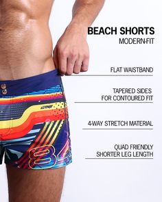 The most versatile pair of men’s beach shorts you’ll ever wear. BANG! Beach Shorts are the perfect all-rounder between the beach and everything else before and after. Styled after the fashionably look of a modern-fit walk short, these premium men’s swim trunks are delivered in a body-sculpting and shape-contouring format for a perfect fit. Meet the ultimate men’s boardies to take you from the beach to the party without missing a beat. Made with a stretchy, waterproof, light weight and soft fabri Bottoms With Built-in Shorts For Beach Party, Blue Short Boxer Briefs For Beach, Beachy Swim Trunks With Built-in Shorts, Blue Boxer Briefs With Built-in Shorts For Beach Season, Blue Sporty Boxer Briefs For Beach, Summer Boxer Briefs For Beach Vacation, Summer Beach Boxer Briefs, Beachy Swim Trunks With Built-in Shorts For Beach, Beach Season Bottoms With Built-in Shorts For Beach Party