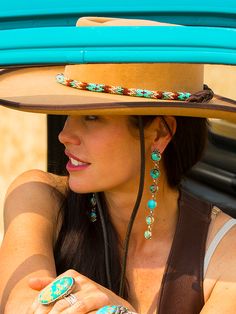 Cheap Classic Hat Bands For Spring, Artisan Beaded Brown Hat Bands, Aqua Band, Decorated Hats, Western Womens Fashion, Beaded Hat Bands, Beautiful Beaded Jewelry, Hats Summer, Hat Bands