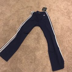 Adidas Workout Pants. New With Tags. Sporty Stretch Adidas Pants, Adidas Sporty Stretch Pants, Stretch Athleisure Pants With Three Stripes, Adidas Blue Activewear For Spring, Adidas Three Stripes Spring Pants, Adidas Wide Leg Cotton Pants, Adidas Casual Stretch Bottoms, Adidas Cotton Straight Leg Pants, Casual Stretch Adidas Bottoms