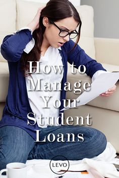 a woman sitting on the floor with her laptop and papers in front of her, reading how to manage your student loan