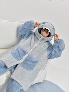 Material: polyester All sizes are in Asia sizes, typically run 1 - 2 sizes smaller than EU/US. Please carefully check the size chart below before purchase. Shark Pajamas, Shark Hoodie, Nightgown Sets, Fleece Pajama Pants, Cozy Pajamas, Fleece Pajamas, Pajama Top, New Tops, Fleece Hoodie