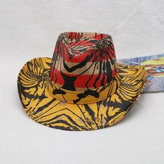 If you're looking to express your trend in a unique way, this unisex cowboy hat is a perfect choice. Made with high-quality paper, it adds a touch of style to your look. The vibrant print pattern and beautiful color make it a standout accessory. With its affordable price and stylish design, this cap is a must-have addition to your collection.Specifications Style: Casual Place Of Origin: China (Mainland) Pattern Type: Print Origin: Mainland China Material: Paper Item Type: Cowboy Hats Gender: Unisex Feature: Decorate Department Name: Adult CN: Zhejiang Brand Name: GeraldBlack Applicable Season: Four Seasons Applicable Scene: Party When purchasing clothing, shoes, and/or belts; please follow the size chart. Please click on "Size Charts" located on the menu bar to learn how to get your measur Summer Fedora Panama Hat For Western-themed Events, Spring Fedora Straw Hat For Western-themed Events, Wide Brim Fedora For Summer Western-themed Events, Summer Fedora With Wide Brim For Western Events, Wide Brim Summer Fedora For Western-themed Events, Summer Wide Brim Fedora For Western-themed Events, Wide Brim Fedora For Summer Western Events, Black Straw Hat For Western-themed Summer Events, Trendy Summer Hat Bands For Western-themed Events