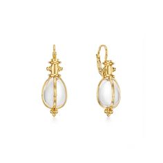 Temple St. Clair Classic Amulet Earrings Natural Rock, Rock Crystal, Classic Rock, Gold Bands, Temple, Yellow Gold, Crystals, Yellow, 10 Things