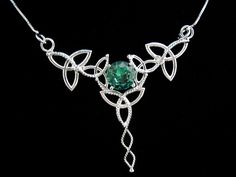 Celtic Trinity Knot Pendant Necklace and Faceted Lab Created Emerald 10MM with 16 Inch Box Chain - Sterling Silver. $125.00, via Etsy. Elven Jewelry, Celtic Trinity Knot, Celtic Necklace, Silver Necklace Set, Trinity Knot, Irish Jewelry, Irish Wedding, Celtic Jewelry, Bohemian Jewelry