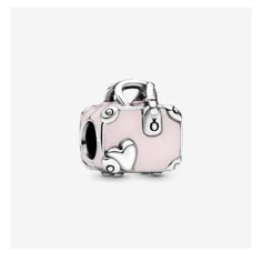 Adorable Travel Pandora Charm, Sterling Silver. Pink With Details On Corners Inscribed With "Love Travels" Item Is New. Comes With Pandora Cloth Bag. Pink Travel Bag, Pandora Bracelet Charms Ideas, Pandora Pink, Pink Travel, Pink Charm, Charms Pandora, Travel Charms, Bracelet Pandora, Pandora Bracelet Charms