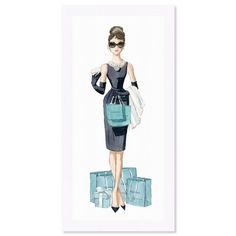 'Teal Dream' Framed Graphic Art Print Dressing Room Art, Audrey Hepburn Wall Art, Audrey Hepburn Art, Teal Fashion, Tiffany Art, Holly Golightly, Glam Wall Art, Breakfast At Tiffany's, Breakfast At Tiffanys