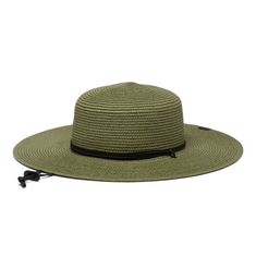 A stylish, packable sun hat with UPF protection that you don't have to wear on the airplane. Green Sun Hat, Casual Khaki Fedora Sun Hat, Khaki Travel Hat For Spring, Khaki Hat For Travel In Spring, Khaki Spring Travel Hat, Khaki Hat For Spring Travel, Khaki Hats With Curved Brim For Summer, Green Flat Brim Fedora For Beach, Khaki Wide Brim Hat For Spring