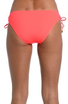 Classic bikini bottoms have cute bead-tipped ties at the sides that adjust to the perfect fit and look for you. Full back coverage Lined 83% nylon, 17% elastane Hand wash, line dry Imported Tie-side Bottom Swimwear For Pool, Nylon Swimwear With Side Ties For Swimming, Fitted String Tie Bottoms For Pool, Fitted Bottoms With String Tie For Pool, Swimming Tie-side Bottoms With String Tie, Tie-side Bottoms With String Tie For Swimming, Tie-side Bottoms With String Tie For Pool, String Bottoms For Poolside And Beach Season, Drawstring Tie-side Bottoms For Beach Party