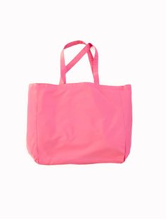 Time for pop-quiz. What is the PBP Tote? A) A bag with a substantial message B) Big enough to hold all that life throws at you C) Made with twill-cotton for durability and reliability D) Fashion-forward enough to operate in any setting. Answer: ALL THE ABOVE. Dimensions: 15.5 x 15.5 inches Pink Cotton Beach Bag For Daily Use, Pink Packable Shoulder Bag For Everyday Use, Packable Pink Shoulder Bag For Everyday Use, Rectangular Packable Weekend Bag, Packable Rectangular Bag For Weekend, Packable Rectangular Weekend Bag, Pink Everyday Bag With Reinforced Handles, Pink Tote Beach Bag For Weekend, Pink Rectangular Nylon Shoulder Bag