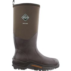 The Wetland field boot is one of the best-selling wellington, keeping you warm, dry and protected in the muddiest and coldest of conditions. The stretch-fit top-line binding stays snug around the calf to keep warmth in and cold out, with signature Muck Boot neoprene to keep you comfortable even in extreme conditions. These premium work boots have a rubber calf-high exterior which protects against sticks, rocks and scratches, and the air mesh lining lets your feet breathe whether you're out on th Men In Heels, Boot Companies, Boots Casual, Muck Boots, Pull On Boots, Boot Brands, Mens Shoes Boots, Small Backpack, Golf Shoes