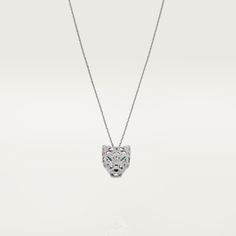 CRN7424209 - Panthère de Cartier necklace - White gold, emeralds, diamonds, onyx Cartier Necklace, Necklaces Chain, 18k Gold Bracelet, Diamonds Necklace, Cartier Panthere, 18k Gold Necklace, 18k Gold Earrings, White Gold Set, Clover Necklace