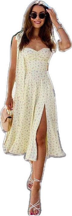 Bohemian Culture, Model Ships, Floral Dress Summer, Summer Floral, Yellow Dress, Hip Length, Pleated Dress, Mid Calf, Suits You