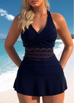 Color:Navy;Size:M;Size:L;Size:XL;Size:XXL;Bra Style:Padded;Support:Wire Free;Pad Style:Removable;Strap Style:Adjustable;Package Contents:1 X Top , 1 X Pantskirt;Occasion:Sport; With Shorts Outfit, White Tankini, Shapewear Swimsuit, Tankini With Shorts, Swimsuit With Shorts, Shorts Outfit, Blue Jumpsuits, Lovely Tops, Swimwear Bottoms