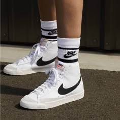 Brand New Never Worn Nike Nike Blazer Mid '77 High Top Sneaker Women’s 6.5 Nike Mid 77, Nike Blazer Mid 77 Women, Blazer Mid 77 Outfit, Retro Branding, Blazer 77, How To Wear Blazers, Blazer Mid 77 Vintage, Nike Blazer Mid 77, Nike Blazer Mid