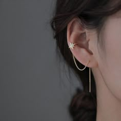 These earrings will come as shown as in pictured. Ear Cuff earrings good for casual use or events. These dainty set is a lovely gift idea for someone special. They are selling as a PAIR. 𝐂𝐚𝐫𝐞 𝐢𝐧𝐬𝐭𝐫𝐮𝐜𝐭𝐢𝐨𝐧𝐬 To maintain quality and color, keep jewelry away from water, moisture, chemicals, etc. and handle with clean hands. I also recommend occasionally cleaning the item with a cloth and storing it in a clean place such as a sealed bag or compartment. Ear Cuffs Silver, Ear Cuffs Gold, Gold Ear Cuffs, Silver Ear Cuffs, Ear Cuff Chain, Earring Cuff Chain, Chain Threader Earrings, Ear Chain, Gold Ear Cuff