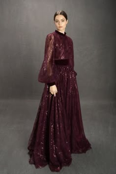 Magenta Sparkle Gown – Teuta Matoshi Teuta Matoshi, Sparkle Gown, Couture Mode, فستان سهرة, A Line Gown, Beautiful Gowns, Tulle Dress, Fancy Dresses, Purple Dress