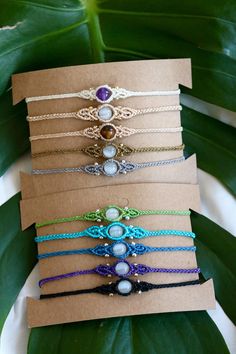 10 Colors Boho Natural Gemstone Bracelets Macrame, Healing, Simple Vision Board Job, Macrame Gemstone, Bracelets Macrame, Bracelet Inspiration, Macrame Bracelets, Colorful Boho, Gemstone Bracelets, Gemstone Bracelet, Cute Jewelry