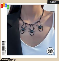 Women Fashion Diablo Gothic Black Glitter Spider Necklace Earrings Spider Necklace, Women's Jewelry And Accessories, Black Glitter, Chic Woman, Elevate Your Style, Necklace Earrings, Womens Jewelry Necklace, Your Style, Women Fashion