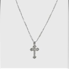 Sold Out On Website. Never Worn. Beautiful Silver Cross Necklace Long Cross Necklace, Goth Cross, Cross Necklace Women, Caged Necklace, Pretty Jewelry Necklaces, Casual Jewelry, Gold Cross Necklace, Leaf Necklace, Silver Cross