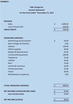 the balance sheet for an investment statement