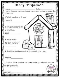 a worksheet for comparing numbers in the house