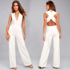 Season: Spring,Summer,Autumn,WinterSize:S,M,L,XL Color:WhiteJumpsuit Length:LongOccasion: Daily,Party,BeachFabric:PolyesterPackage Contents: 1* Jumpsuit, without Accessorie Open Back Jumpsuit, Crop Top Pants Set, Wide Leg Jumpsuits, Striped Two Piece, White Pin, Backless Jumpsuit, Jumpsuit Online, White Jumpsuit, Wide Pants